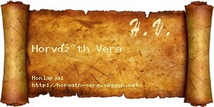 Horváth Vera névjegykártya